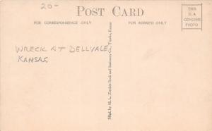 F10/ Dellvale Kansas RPPC Postcard c1920 Railroad Wreck Disaster