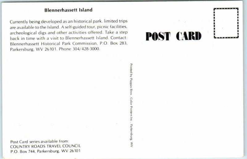 Postcard - Blennerhassett Island - West Virginia