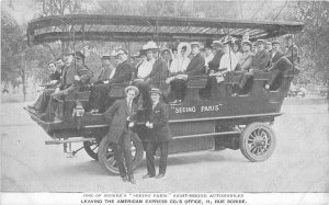 Postcard France Paris C-1910 Sight Seeing tourist bus American Express 23-9314