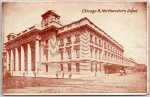 Chicago And Northwestern Depot Chicago Illinois IL Building Postcard