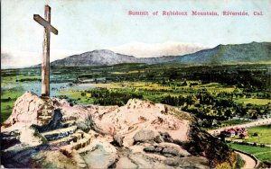 Crucifix at Summit of Rubidoux Mountain Riverside CA Vintage Postcard K41