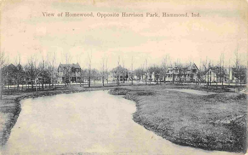 Homewood Opposite Harrison Park Hammond Indiana 1908 postcard