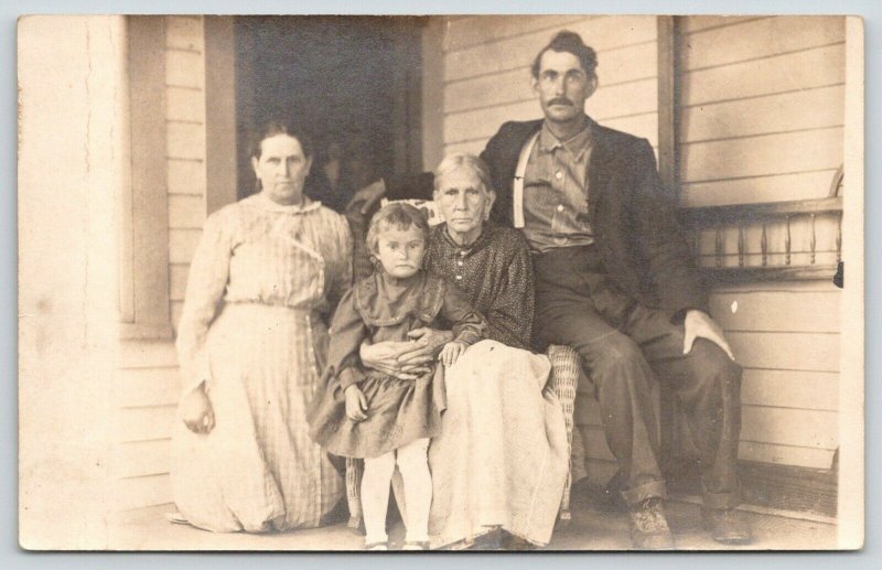 Neoga Cumblerland Illinois~4 Generations~Eli J Goodwin~Ella~Beals~c1910 RPPC 