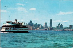 Island Ferry Toronto Skyline ON Ontario Ship Boat 1950s Vintage Postcard E82