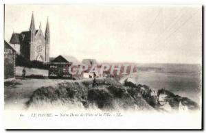 Old Postcard Le Havre Our Lady of the Waves and the City