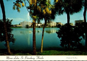 Florida St Petersburg Skyline Across Mirror Lake 1981