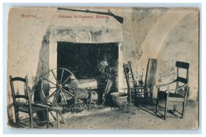 1908 Montreal Chateau De Ramezay Kitchen Fireplace Posted Antique Postcard 