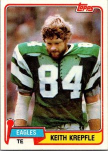 1981 Topps Football Card Keith Krepfle Philadelphia Eagles sk10247