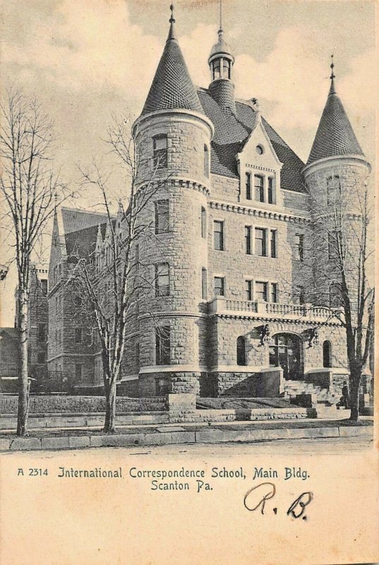 SCRANTON PA~INT'L CORRESPONDENCE SCHOOL-MAIN BLDG~1900s ROTOGRAPH PHOTO POSTCARD