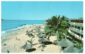 Playa de las Gaviotas Hotel Playa Mazatlan Panorama View Postcard Posted 1974