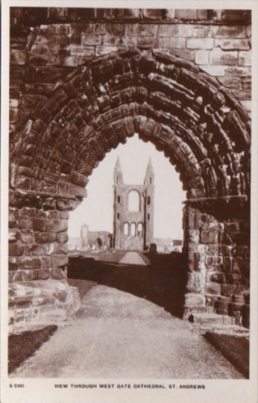 England St Andrews View Through West Gate Cathedral Real Photo