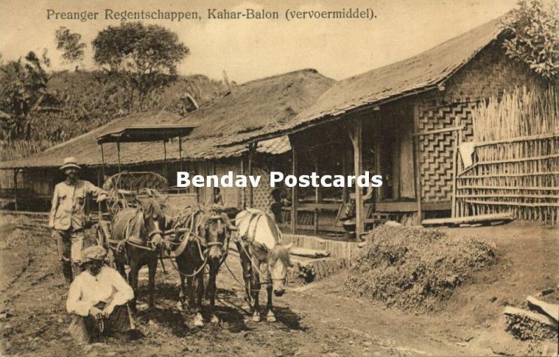 indonesia, JAVA PREANGER, Native Horse Cart, Kahar-Balaon (1910s)