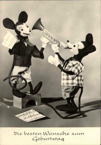 Mickey? Mouse Dolls Toys Playing Music c1950s-60s Birthday Real Photo Postcard