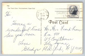 1970  Town Crier  Provincetown  Massachusetts Postcard