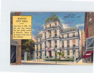 Postcard City Hall, Boston, Massachusetts