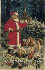 Silk Christmas Santa Claus 1908 postal used 1908