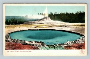 Yellowstone Park WY-Wyoming, Castle Geyser Vintage Postcard 
