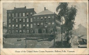 Bellows Falls VT US Cream Separator Factory c1905 Postcard