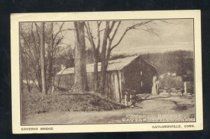 GAYLORDSVILLE CONNECTICUT CT. COVRED BRIDGE VINTAGE POSTCARD