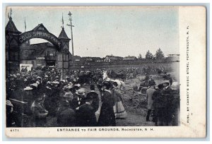 c1905 Entrance To Fair Grounds Arc Horse Carriage Tourist Rochester NH Postcard