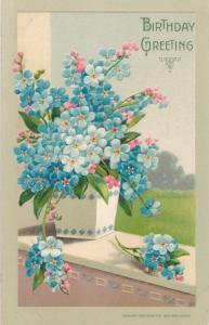 Happy Birthday Greetings - Vase of Flowers - Edward Lowey - DB