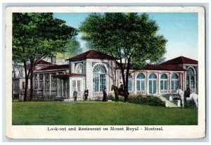 1928 Look-out and Restaurant Montreal Quebec Canada Vintage Postcard