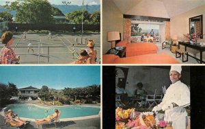 MONTEGO BAY Jamaica ~ MONTEGO BAY RAQUET CLUB Tennis~Pool~Chef ROADSIDE Postcard