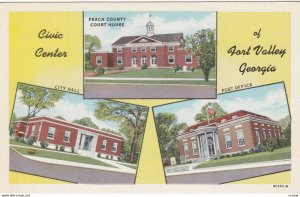 FORT VALLEY , Georgia , 1930s ; Three View Postcard