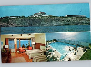 c1960 Bald Head Cliff House & Motels Ogunquit Maine ME Rose Gardens Postcard