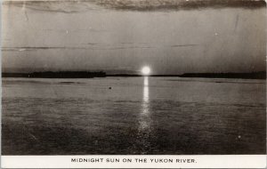 Midnight Sun on Yukon River YT Unused Real Photo Postcard E85