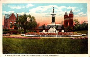 Connecticut Hartford Y M C A Building Corning Fountain and Memorial Arch 1922...