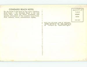 Unused 1950's CONDADO BEACH HOTEL San Juan Puerto Rico PR Q5356@