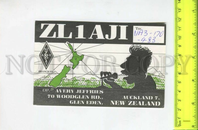 467038 1990 year New Zealand Auckland radio QSL card to USSR