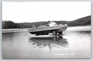 RPPC~Wisconsin Dells~Crossing The Sand Bar~Amphibious Duck Boat~c1950 Postcard