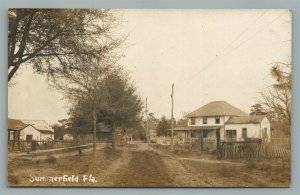 SUMMERFIELD FL STREET SCENE ANTIQUE REAL PHOTO POSTCARD RPPC