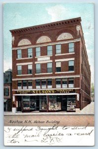 Nashua New Hampshire Postcard Nelson Building Exterior View 1905 Vintage Antique