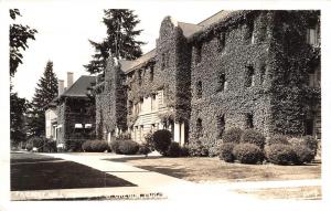 RPPC, Eugene OR  UNIVERSITY OF OREGON Friendly Hall~Ivy Covered  1940 Postcard