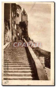 Old Postcard Rocamadour pilgrims of Staircase