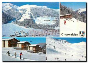 Postcard Modern Churwalden im Skigebiet Pradaschier von und mit dem Alp Statz...