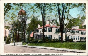 Postcard ME Augusta - Governor's Residence James G. Blaine