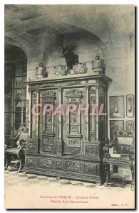 Old Postcard surroundings Dreux Chateau d'Anet Renaissance Style Cabinet