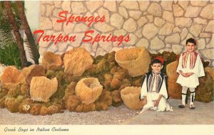 Postcard Florida Tarpon Springs Greek boys in Native Costumes Teich 23-11241