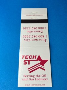 Matchbook Cover Tech St Oil & Gas Industry Junction City Zanesville Ohio MB157
