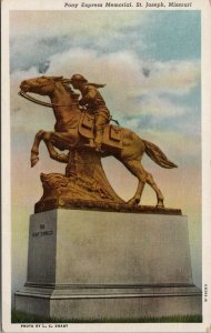 Pony Express Memorial St. Joseph MO Postcard PC595