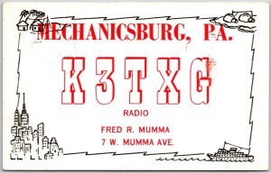1963 QSL Radio Card Code K3TXG Mechanicsburg, PA Amateur Station Posted Postcard