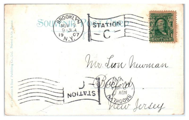 1907 New England States Limited Train Postcard