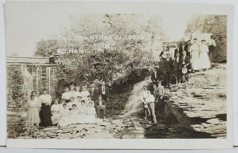 Rppc Barac and Philathea Class Posing at the Falls So Hamilton c1910 Postcard P3