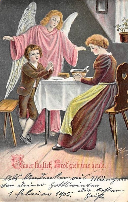 Dinner Time Angel Angles 1905 writing on front