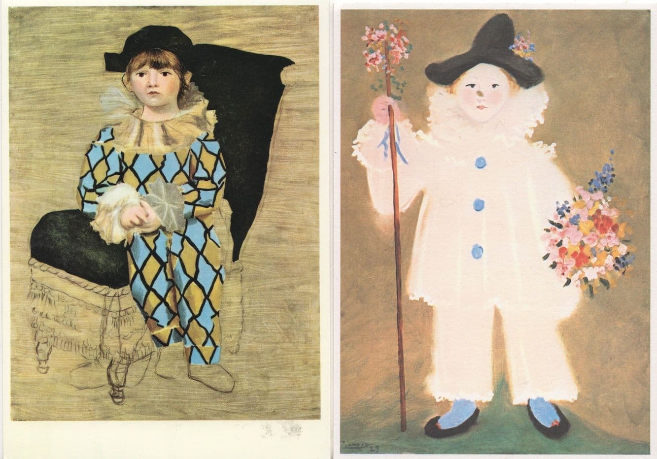 Pablo Picasso 2x Young Girl Clown Pierrot Painting Postcard s | Topics - Entertainment - Circus, Postcard / HipPostcard Pablo Picasso 2x Young Girl Clown Pierrot Painting Postcard s | Topics - Entertainment - Circus, Postcard / HipPostcard