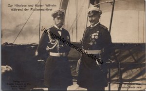 Tsar Nicholas and Kaiser Wilhelm During Fleet Manoeuvres Postcard PC279